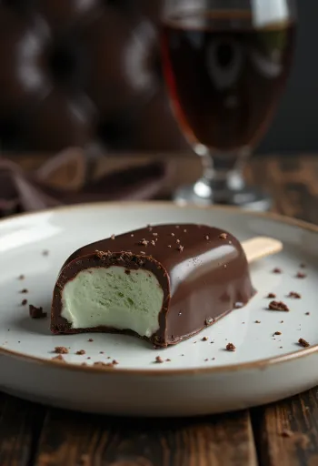 Kem Magnum Mint với lớp phủ socola được phục vụ