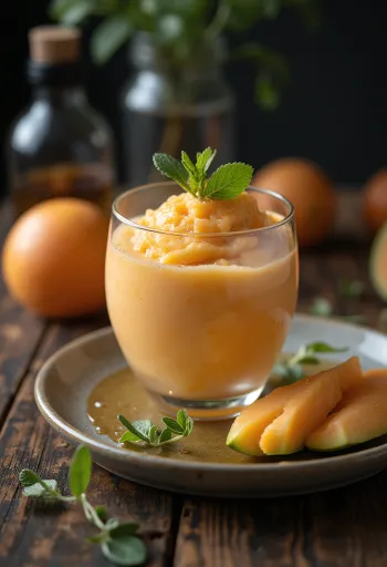 Parfait dưa lưới được phục vụ
