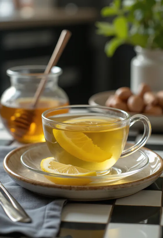 Trà xanh chanh được phục vụ tươi