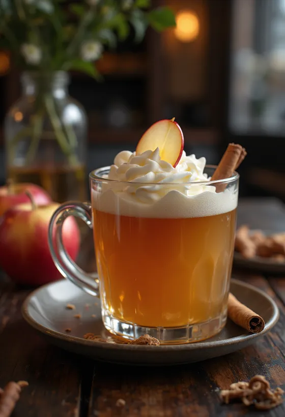 Cider rượu táo phục vụ trong ly