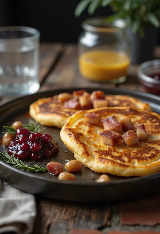 Fläskpannkaka được phục vụ