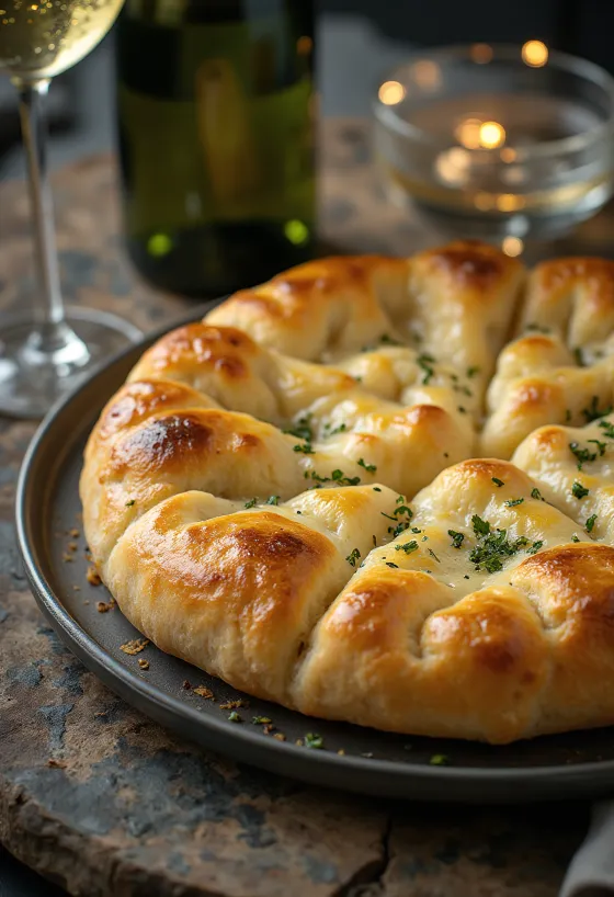 Focaccia rượu Prosecco và phô mai Parmesan