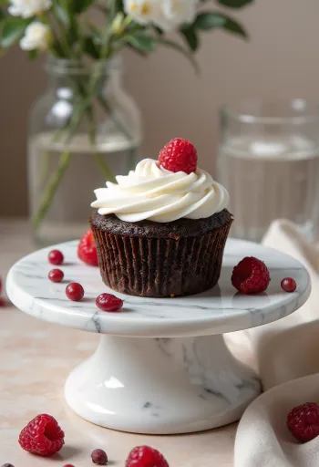 Bánh cupcake sô cô la mâm xôi