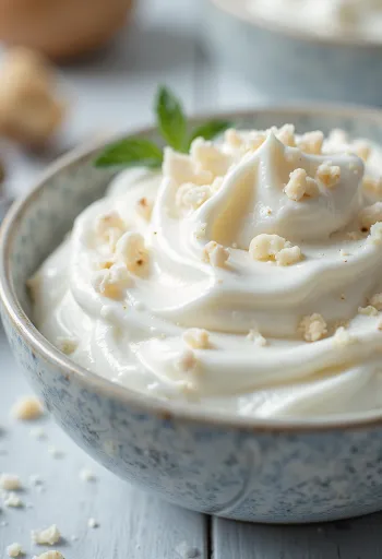 Xốt sữa chua kem bạc hà trong bát nhỏ