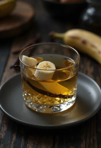 Rượu mùi chuối được phục vụ trong chai