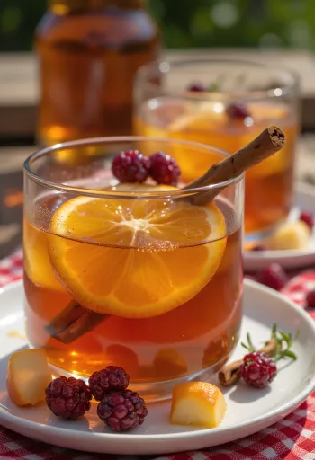 Cider táo hoa cơm cháy quế trong ly