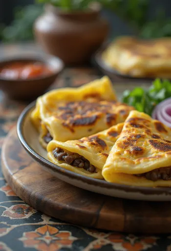 Bánh pupusa Salvador truyền thống với phô mai và đậu