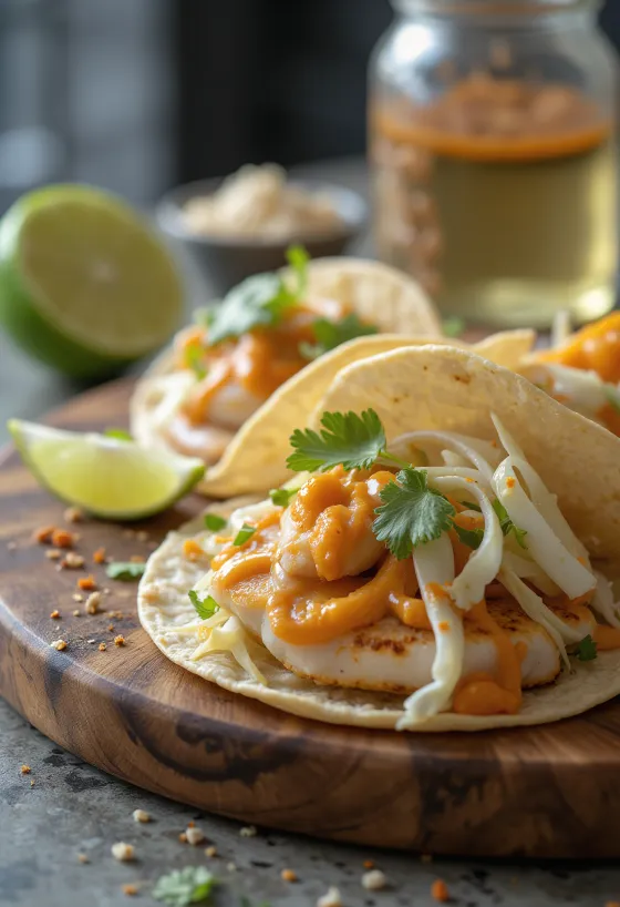 Taco cá với sốt chipotle