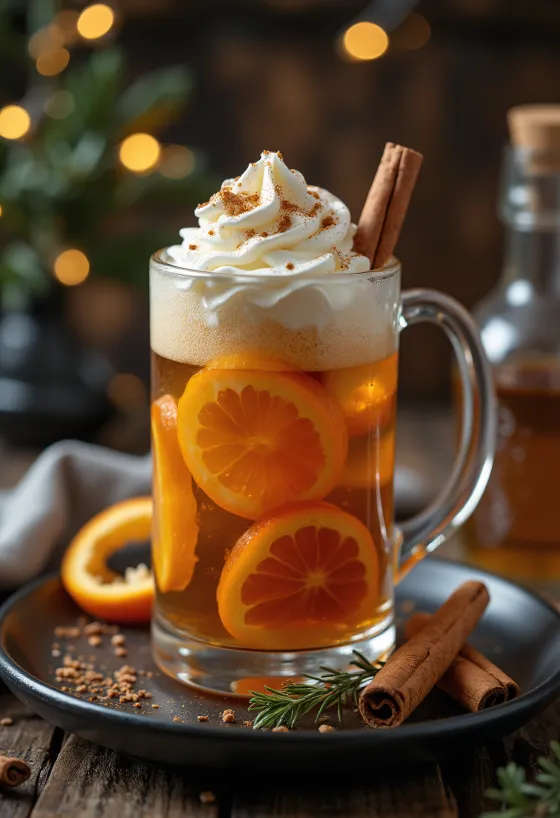 Cider Giáng sinh ngọt ngào phục vụ trong ly