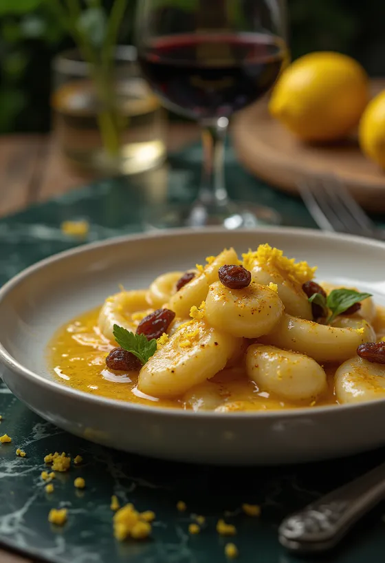 Gnocchi sốt Tokaji Aszú bày biện đẹp mắt