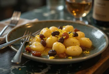 Gnocchi sốt Tokaji Aszú bày biện đẹp mắt