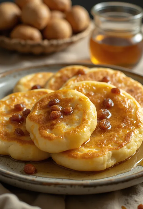 Bánh kếp Chebab của Các Tiểu vương quốc được bày biện