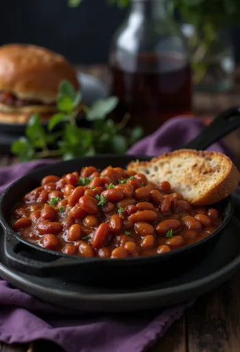 Đậu nướng BBQ được bày biện