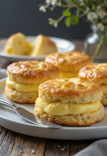 Bánh nướng bơ được bày ra đĩa