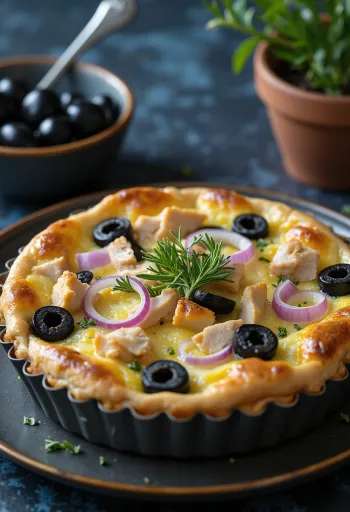 Quiche au Thon được dọn ra đĩa