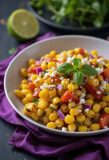 Salad bắp nướng BBQ hấp dẫn trên đĩa