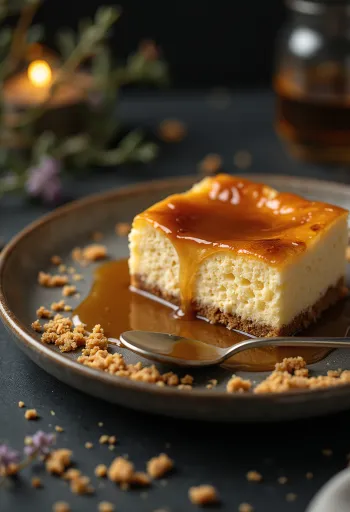 Cheesecake sốt caramel phục vụ