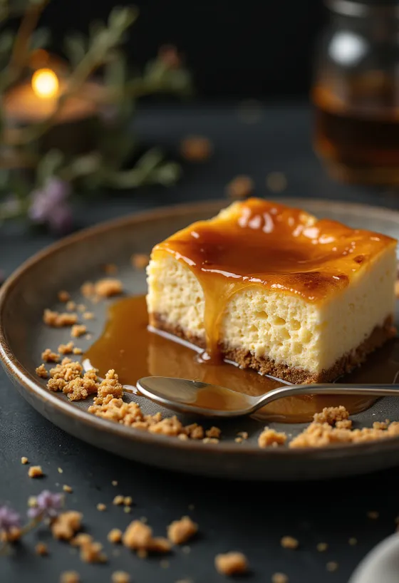 Cheesecake sốt caramel phục vụ