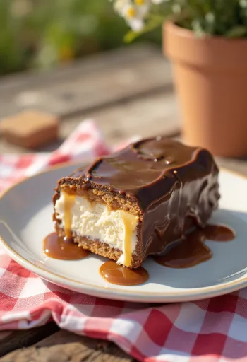 Kem thanh Twix được bày ra đĩa