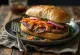Bánh Mì Pa-Tê pate gan ăn kèm rau củ tươi và ngò rí.
