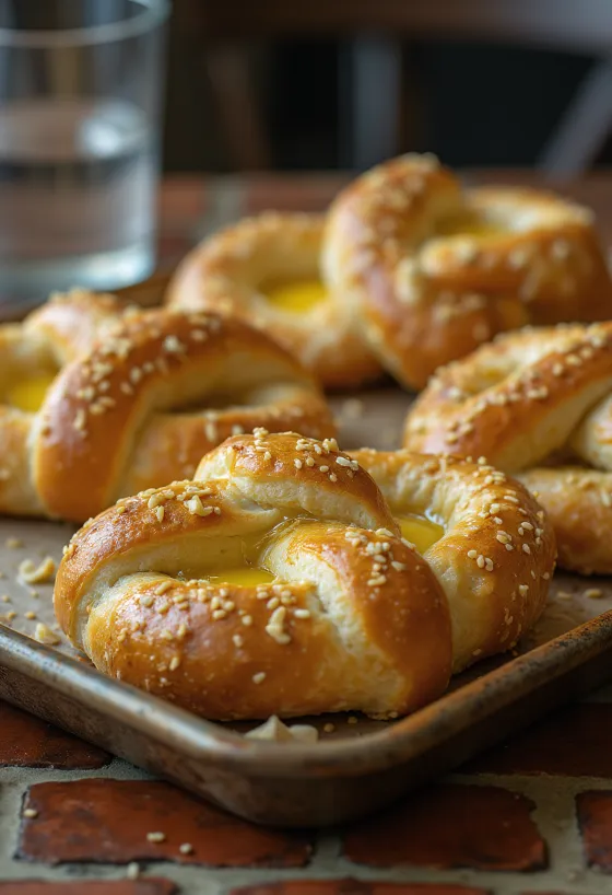 Bánh quy xoắn bơ tỏi được bày biện