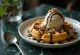 Bánh Waffle Kem được trình bày