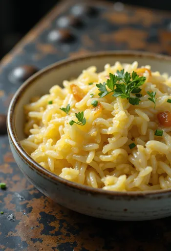 Cơm mù tạt được bày ra đĩa