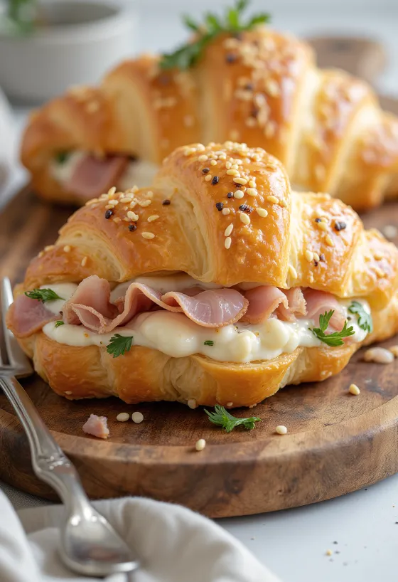 Croissant cải ngựa được bày ra đĩa
