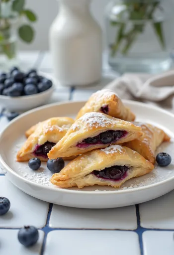 Samosa việt quất nướng trong vỏ bột ngàn lớp