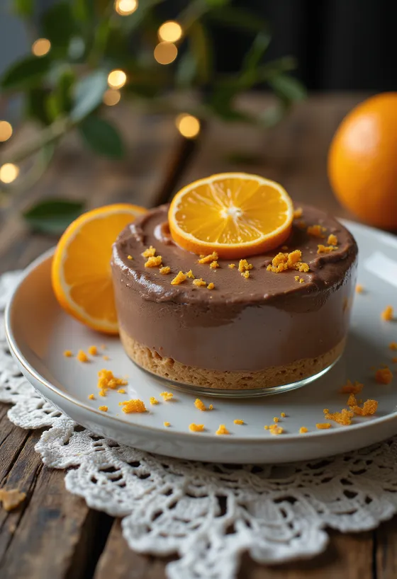 Bánh mousse socola cam cắt lát