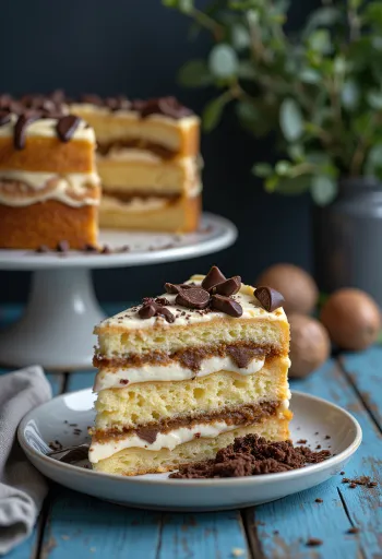 Bánh bông lan hạt dẻ được cắt lát