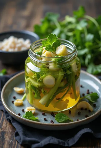 Ngò rí ngâm chua ngọt được phục vụ