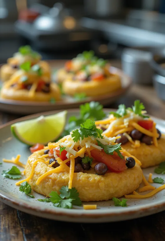 Bánh sopes Mexico chuẩn vị với phô mai và đậu