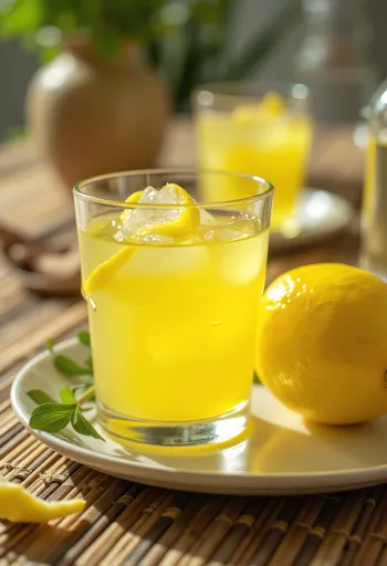 Rượu mùi chanh được phục vụ trong chai