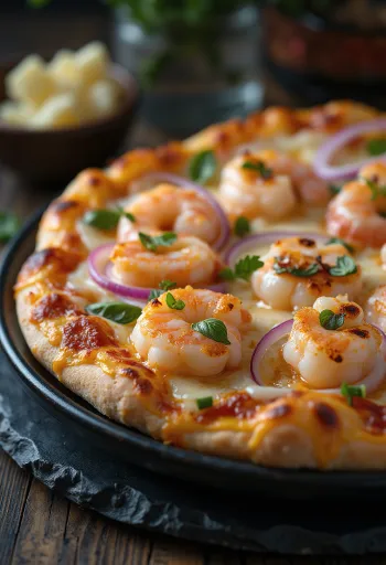Pizza kiểu Thụy Điển với tôm