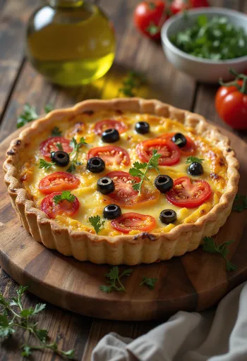 Quiche Provençale được dọn ra đĩa