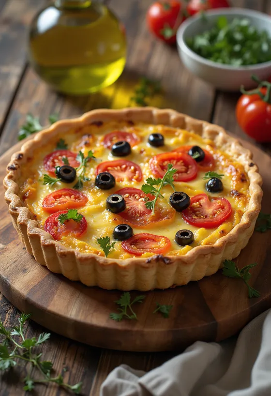 Quiche Provençale được dọn ra đĩa