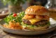 Hamburger Surf and Turf với thịt bò và tôm
