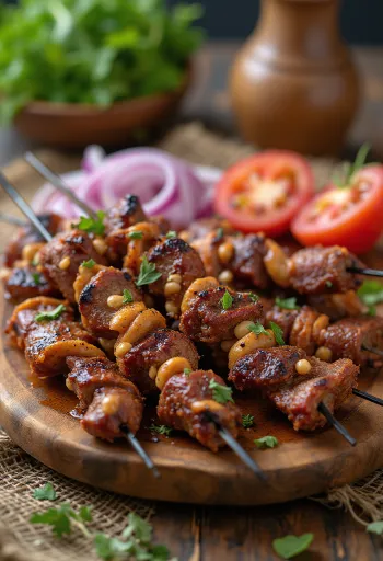 Suya được bày biện