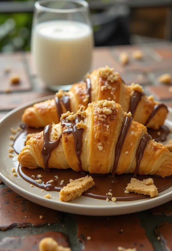 Twix croissant được bày ra đĩa
