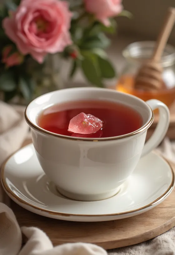 Trà tầm xuân được phục vụ trong ly