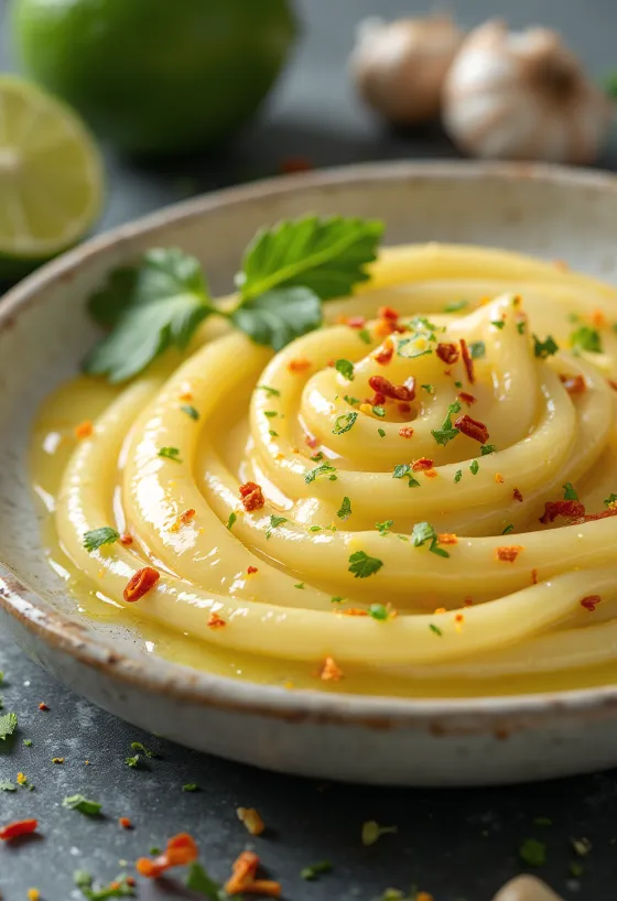 Sốt gừng chanh tỏi được phục vụ
