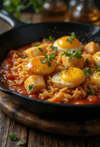 Cơm cà tím được bày ra đĩa