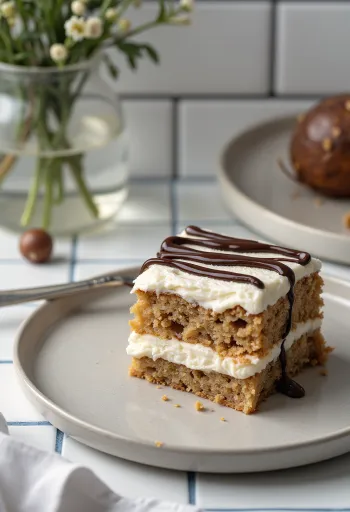 Bánh kem hạt dẻ không đường với kem mascarpone và socola đen