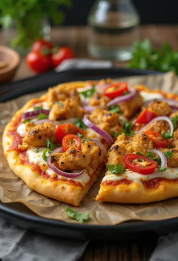 Pizza kiểu Ghana với gà cay