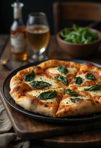 Pizza kiểu Tây Tạng phục vụ với phô mai Yak và rau chân vịt tươi