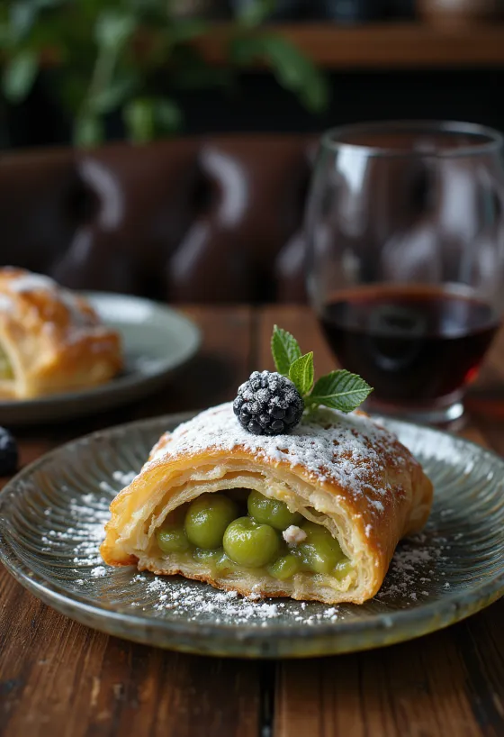 Bánh strudel quả lý gai mới nướng