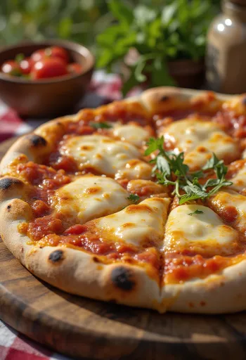 Pizza kiểu Turkmen phục vụ với sốt cà chua địa phương