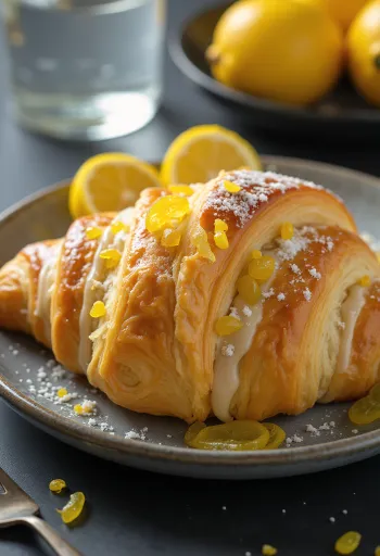 Croissant vỏ chanh kẹo đã bày biện