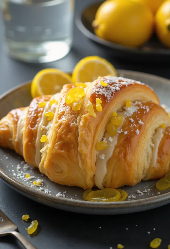 Croissant vỏ chanh kẹo đã bày biện